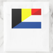 オランダ・ベルギー国旗の半国旗 長方形シール (バッグ)