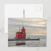 オランダ・ミシガンでビッグレッドとして知られる灯台 ポストカード (正面/裏面)