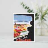 オランダ、列車の窓からの景色、ヴィンテージ旅行 ポストカード (スタンド正面)