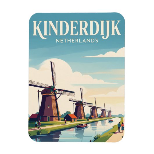 オランダ 南ホラント州 キンデルダイク マグネット (縦)