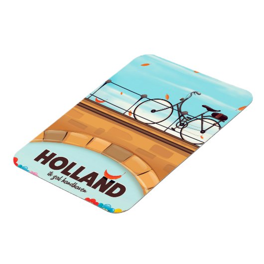 オランダ "我堅持" 自転車旅行ポスター マグネット (左側)