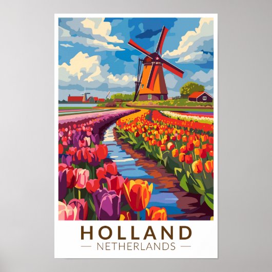 オランダ 旅行 アート ヴィンテージ ポスター (正面)