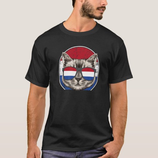 オランダ 猫 オランダ オランダ語 Tシャツ (正面)