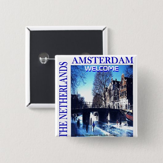 オランダ 缶バッジ (正面&裏面)