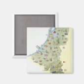 オランダ、識別機能を示すマップ マグネット (正面/裏面)