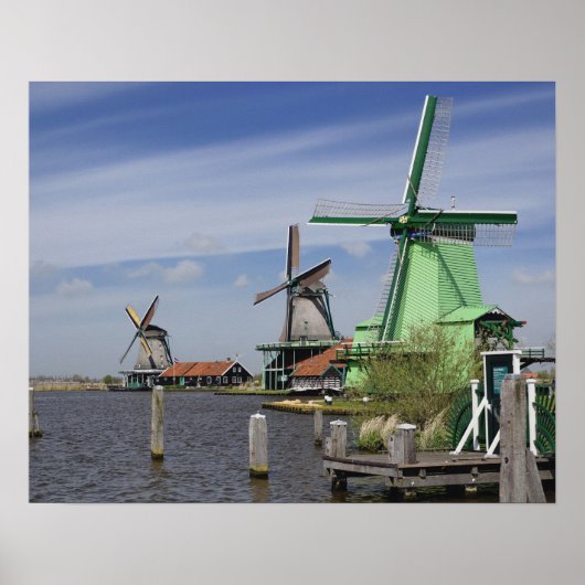 オランダ，風車， Zaanse Schans,オランダ2 ポスター (正面)