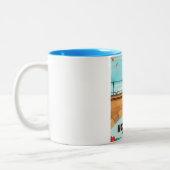 オランダ"Ik zal handhaven"自転車の旅行ポスター。 ツートーンマグカップ (左)