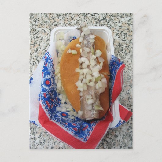 オランダBroodje生のニシンと玉ねぎポストカード ポストカード (正面)