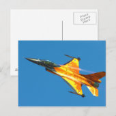 オランダF-16戦闘《鳥》ハヤブサジェット機 ポストカード (正面/裏面)