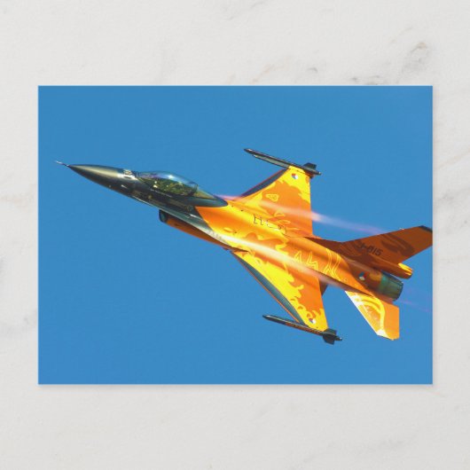 オランダF-16戦闘《鳥》ハヤブサジェット機 ポストカード (正面)