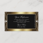 オランテブラックブラウンゴールデンスパークルジュエリーオーナメント 名刺 (裏面)