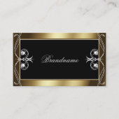 オランテブラックブラウンゴールデンスパークルジュエリーオーナメント 名刺 (正面)