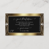 オランテブラックブラウンゴールデンスパークルジュエルズモノグラム 名刺 (裏面)