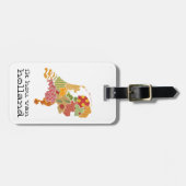 オランド州マップボヘミアンパッチワークスタイル ラゲッジタグ (正面横)