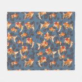 オランファンシーダ金魚 フリースブランケット (正面(横))