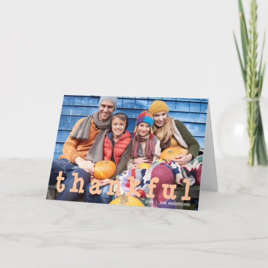 オラン感謝家族の写真感謝祭 カード (正面)