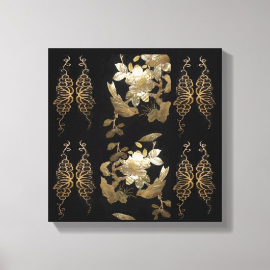 オリエしゃれているンバード金ゴールドリーフ キャンバスプリント (正面)