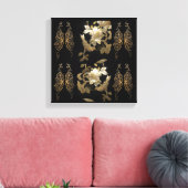 オリエしゃれているンバード金ゴールドリーフ キャンバスプリント (インサイチュ (リビング))