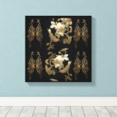 オリエしゃれているンバード金ゴールドリーフ キャンバスプリント (インサイチュ (ウッドフロア))