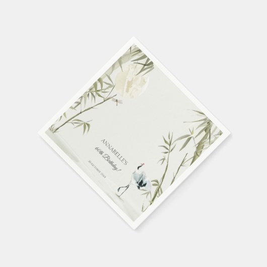 オリエエレガントンタブクレーンバースデーパーティー スタンダードカクテルナプキン (角)