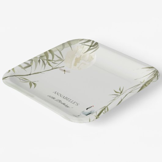 オリエエレガントンタブクレーンバースデーパーティー ペーパープレート (傾斜あり)