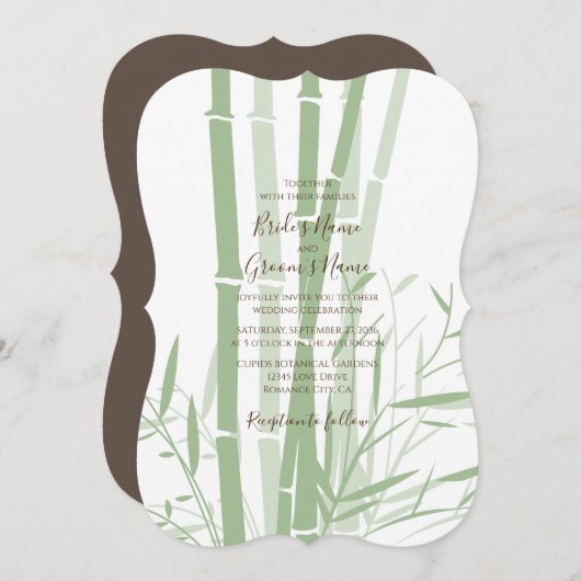 オリエエレガントントバンブー結婚式招待状 招待状 (正面/裏面)