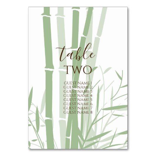 オリエエレガントントバンブ結婚のゲスト名 テーブルナンバー (正面)
