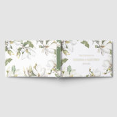 オリエエレガントントホワイトマグノリア結婚ズ ゲストブック (全面)