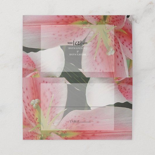 オリエエレガントントリリー結婚ズ座席表 プレイスカード (外部開封)