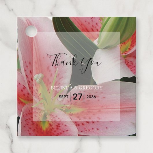 オリエエレガントントリリー結婚ズ・ギフト フェイバータグ (正面)