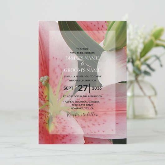 オリエエレガントントリリー結婚式招待状 招待状 (スタンド正面)