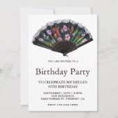 オリエエレガントント日本のフローラファン誕生日 招待状 (正面)