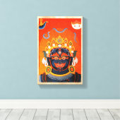 オリエカッコいいントチベットのタンカバイラバタトゥーアート キャンバスプリント (インサイチュ (ウッドフロア))