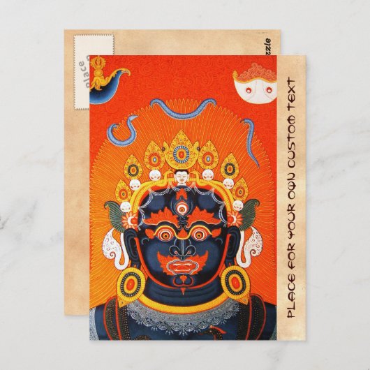 オリエカッコいいントチベットのタンカバイラバタトゥーアート ポストカード (正面/裏面)