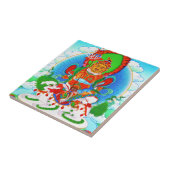 オリエカッコいいントチベットサンカタトゥーヴァイシュラヴァナ タイル (側面)