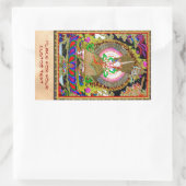 オリエカッコいいントチベットタンカウスニサシタパトラ 長方形シール (バッグ)