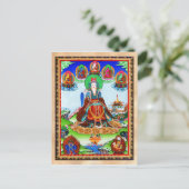 オリエカッコいいントチベットタンカゴールデンマザー ポストカード (スタンド正面)