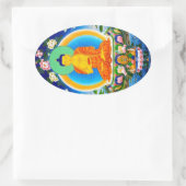 オリエカッコいいントチベットタンカプラフタラトナブッダ 楕円形シール (バッグ)