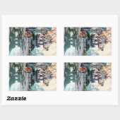 オリエカッコいいント吉田博日本の神社美術 長方形シール (シート)