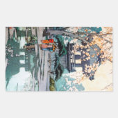 オリエカッコいいント吉田博日本の神社美術 長方形シール (正面)