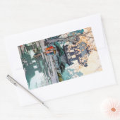 オリエカッコいいント吉田博日本の神社美術 長方形シール (封筒)