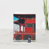 オリエカッコいいント川瀬蓮井の冬の雪景色アート カード (裏面)