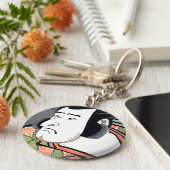 オリエカッコいいン伝統的日本のタル侍の刺青 キーホルダー (側面)