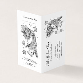 オリエカッコいいン日本のコイカープフィッシュロータスフラワー 名刺