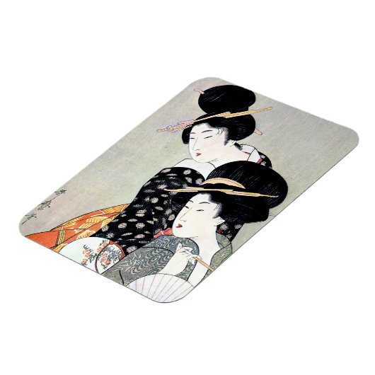 オリエカッコいいン日本の伝統的芸者アート マグネット (左側)