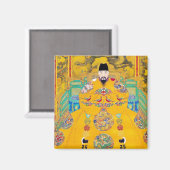 オリエクールンクラシック中国のウッドカット帝王美術 マグネット (正面/裏面)