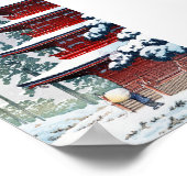 オリエクールンタル羽水川瀬冬の風景画 ポスター (角)