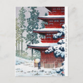 オリエクールンタル羽水川瀬冬の風景画 ポストカード (正面)