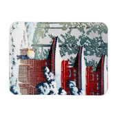 オリエクールンタル羽水川瀬冬の風景画 マグネット (横)