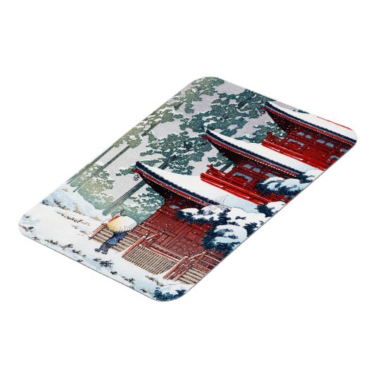 オリエクールンタル羽水川瀬冬の風景画 マグネット (左側)